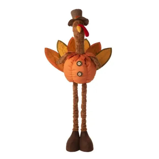 Glitzhome&reg; Lighted Fabric Turkey Standing D&eacute;cor with Telescoping Legs & Timer {4}