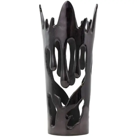 Black Contemporary Aluminum Drip Vase Set {6}
