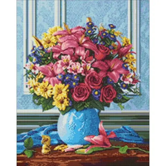 Wizardi Colorful Bouquet Diamond Painting Kit {1}