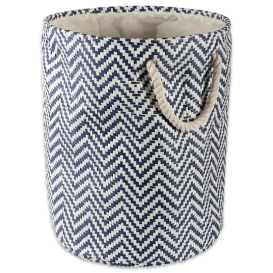 DII® 20" Chevron Print Woven Paper Storage Bin Nautical Blue {1}