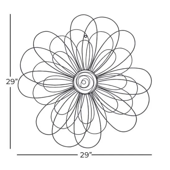 29" Black Metal Modern Floral Wall D&eacute;cor {7}