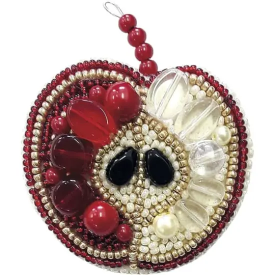 Crystal Art Beadwork Kit For Creating Brooch Red Apple {1}