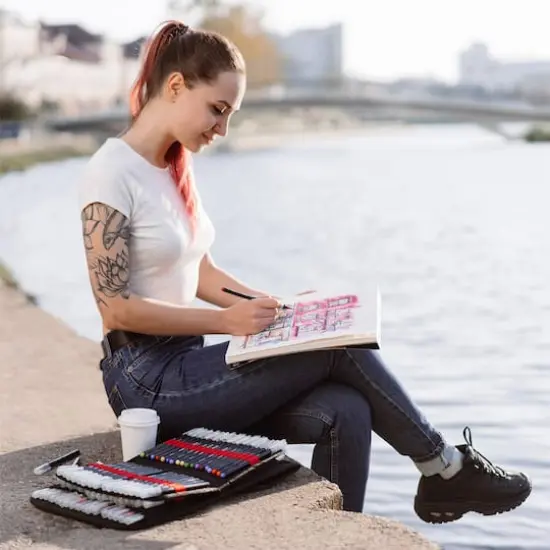 Arteza&reg; 96 Real Brush Pens&reg; Set with Carrying Case {12}