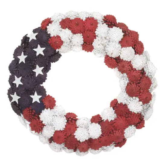 18" Patriotic Pinecones Wreath {1}