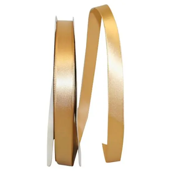 JAM Paper 5/8" x 100yd. Satin Single Face Ribbon Old Gold {1}