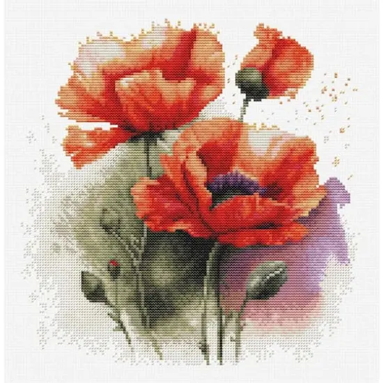 Luca-S The Poppy Flowers Counted Cross Stitch Kit {1}