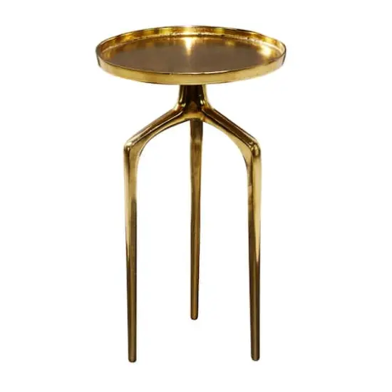 22" Gold Aluminum Contemporary Accent Table {1}