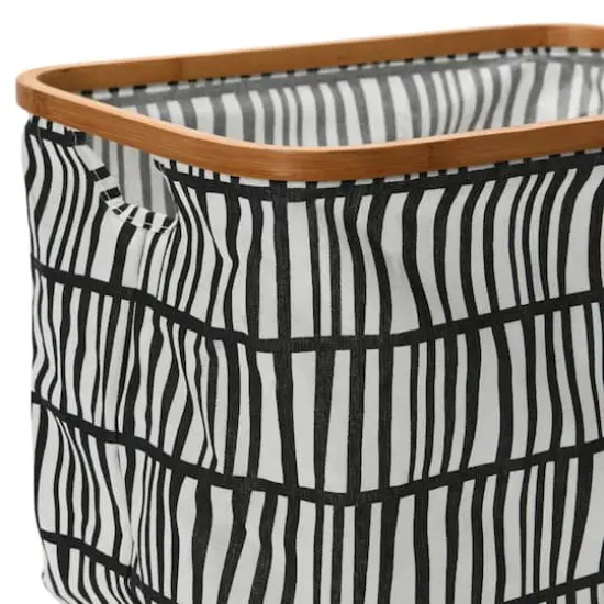 Household Essentials Krush Bamboo Rimmed Basket Set Black {8}