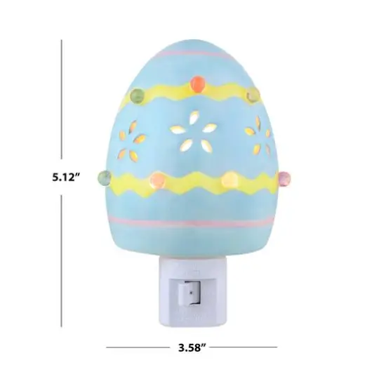 Mr. Cottontail Blue Ceramic Easter Egg Nightlight {4}