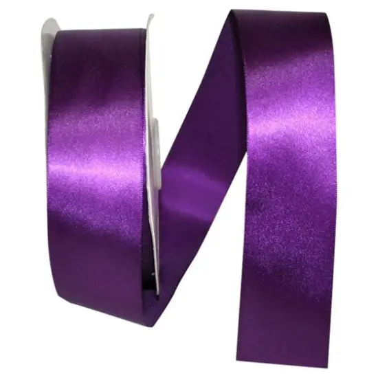 JAM Paper 1.5" x 50yd. Single Face Satin Ribbon Plum {1}