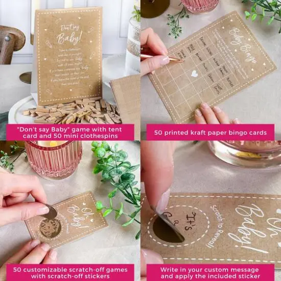 Kate Aspen&reg; Kraft Baby Shower Game Set {6}