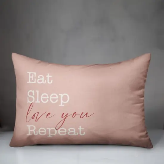 Eat Sleep Love Throw Pillow, 14" x 20" {4}