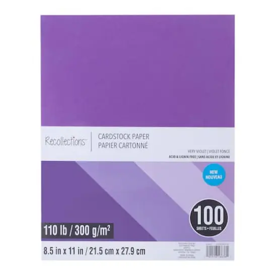 Very Violet 8.5" x 11" Cardstock Paper by Recollections&trade;, 100 Sheets {1}