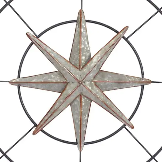 Gray Compass Metal Farmhouse Wall Decor {5}
