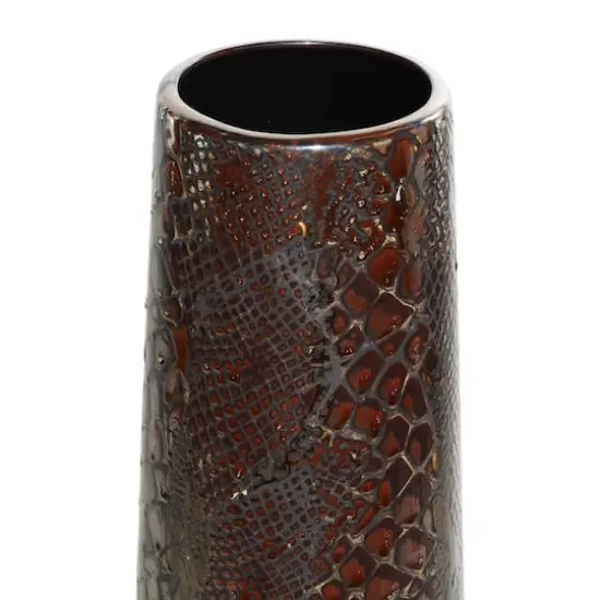 Silver Ceramic Contemporary Vase, 36" x 8" x 8" {4}