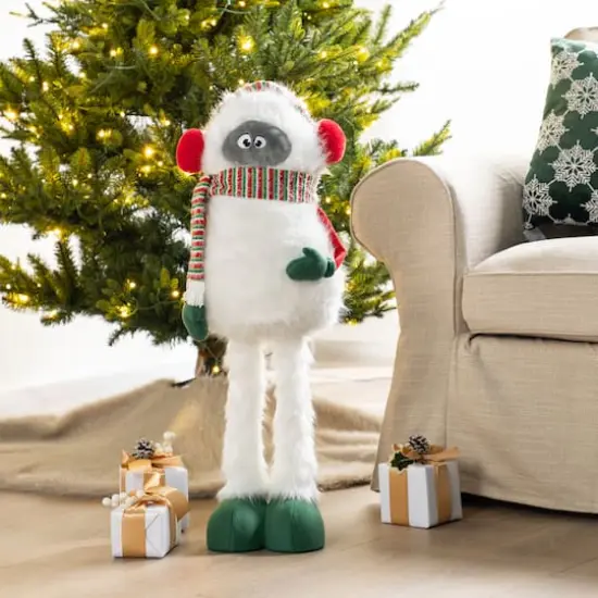 Glitzhome&reg; 29"H Christmas Fabric Yeti With Telescoping Legs {4}