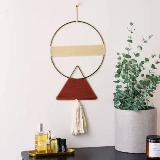 Hello Honey&reg; Geometric Metal & Cotton Wall Hanging with Tassel {3}