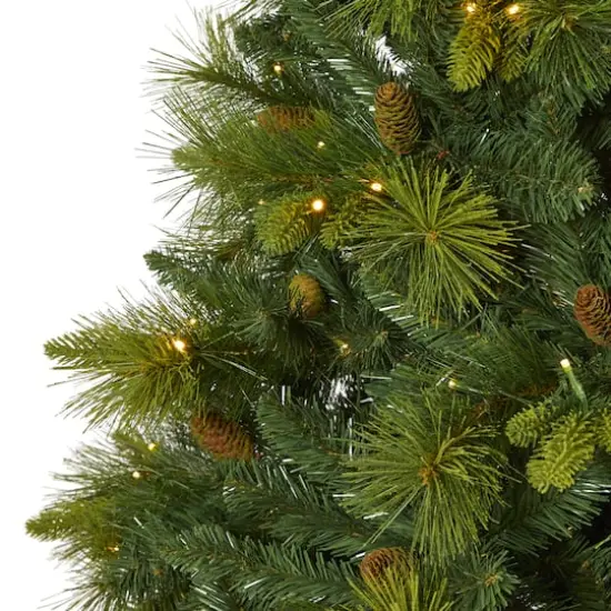 7.5ft. Pre-Lit North Carolina Mixed Pine Artificial Christmas Tree, Warm White LED Lights {4}
