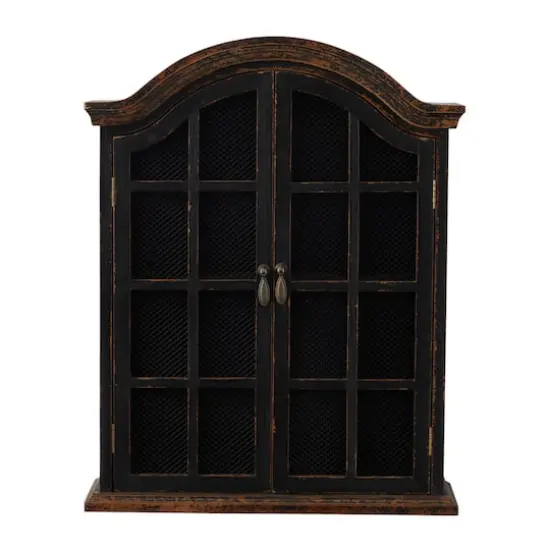 Black Traditional Wall Shelf, 22" x 8" x 28" {1}