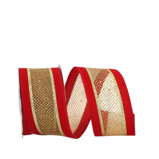 JAM Paper 2.5" x 10yd. Velvet Wired Mesh Middle Ribbon {1}