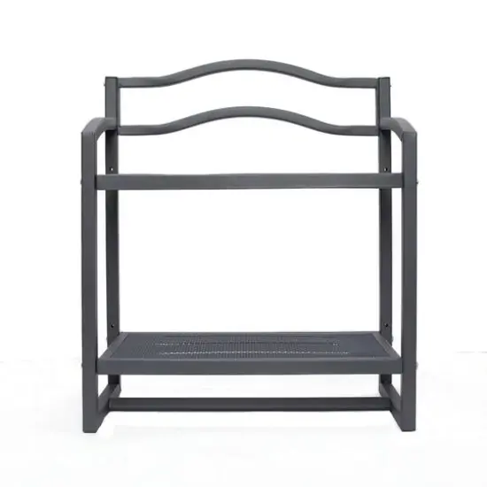 Household Essentials 2-Tier Metal Wall Mount Bathroom Shelf Gray {8}