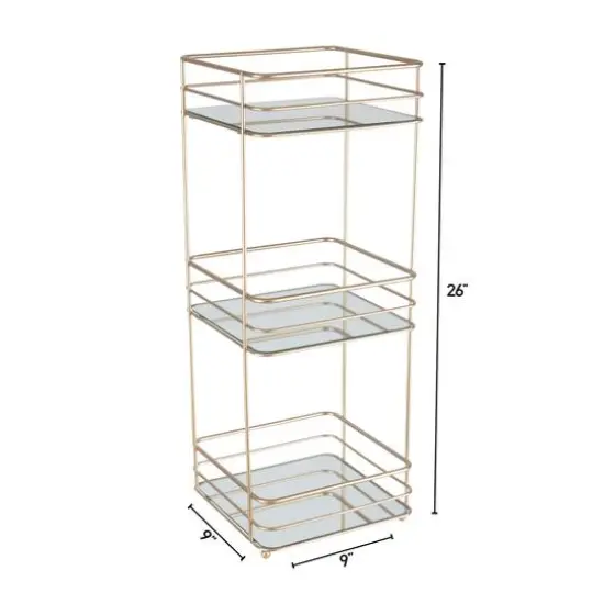 Elle D&eacute;cor Satin Gold 3 Tiered Spa Tower {7}