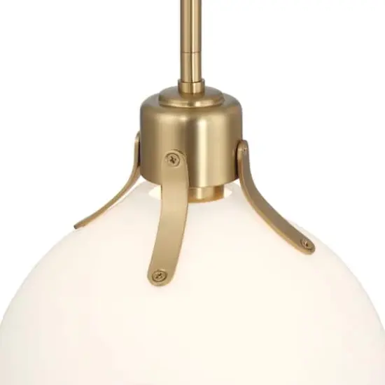 Hello Honey&reg; Delano Gold & White Industrial Metal & Etched Glass Ceiling Light {5}