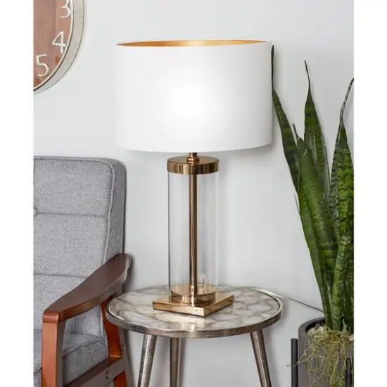 CosmoLiving by Cosmopolitan 25" Gold Metal Transitional Table Lamp {8}