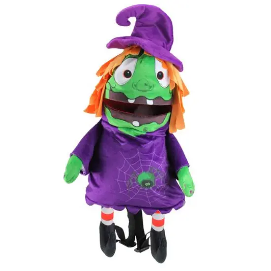 23" Purple & Green Witch Child Trick or Treat Halloween Bag {1}