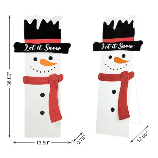 Glitzhome&reg; 36" Metal Glittered Snowman Porch D&eacute;cor {9}