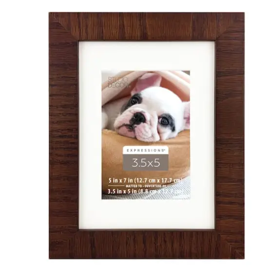 Expressions&trade; 3.5" x 5" Espresso Rustic Frame with Mat by Studio D&eacute;cor&reg; {1}