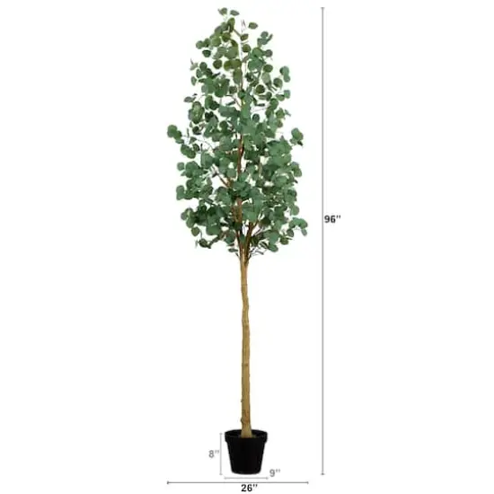 8ft. Potted Green Artificial Eucalyptus Tree {3}