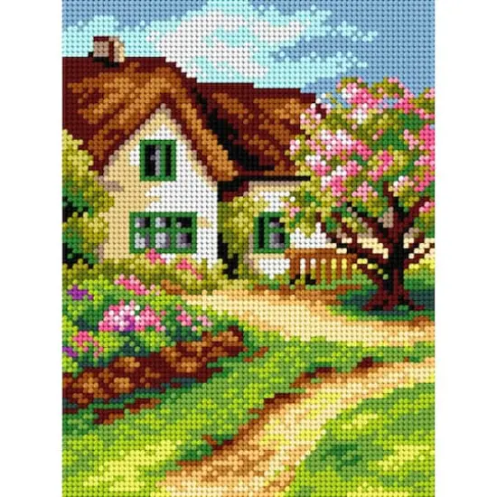 Orchidea Needlepoint Canvas For Halfstitch Without Yarn Cottage - Printed Tapestry Canvas {1}
