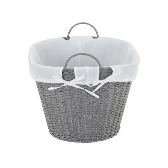 Household Essentials Gray Wicker Lined Laundry Basket {7}