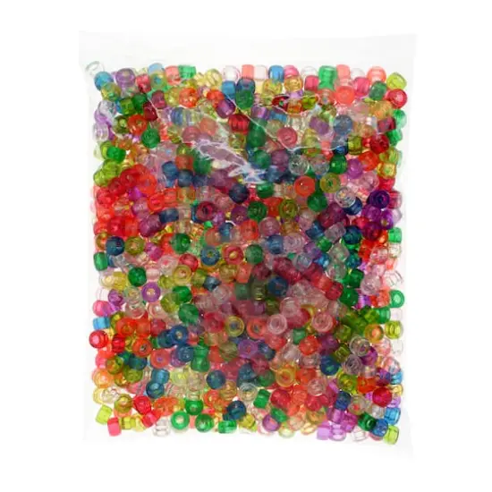 John Bead 6mm Assorted Transparent Plastic Mini Pony Beads, 1,000ct. {5}