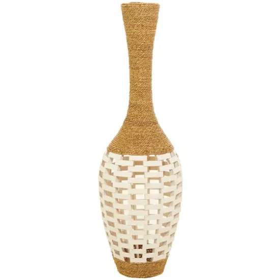 White Seagrass Handmade Tall Woven Floor Vase 13" x 13" x 40" {3}
