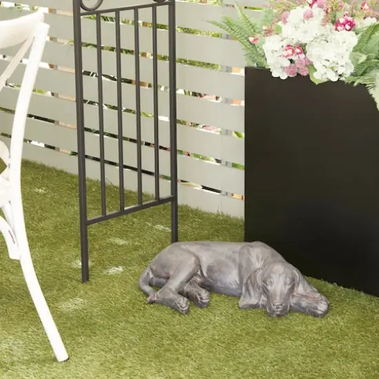 Black Modern farmhouse Dog Garden Sculpture, 23" x 13" x 6" {8}