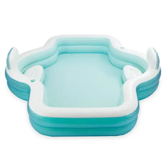 Funsicle 10ft. Teal & White Shimmer Party Lounge Pool {1}