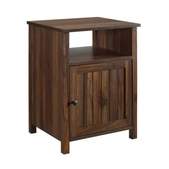 Walker Edison 18" Grooved Door Side Table Dark Walnut {1}