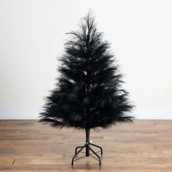 4ft. Artificial Halloween Black Pampas Grass Christmas Tree {6}