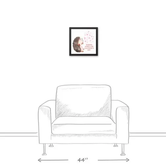 Hedgehog Heart Bubbles Blacked Framed Canvas Wall Art {5}