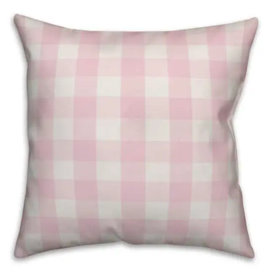 Happy Easter Pink Buffalo Check Throw Pillow {3}