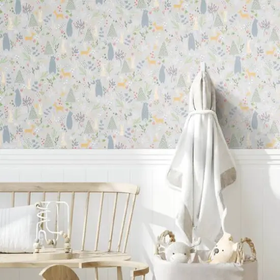 RoomMates Light Gray Spring Forest Pals Peel & Stick Wallpaper {4}