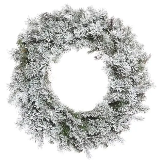 60" Flocked Kiana Artificial Christmas Wreath {1}