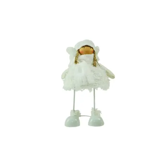 24" Snowy Woodlands Plush White Angel Bobble Girl Christmas Figure {1}