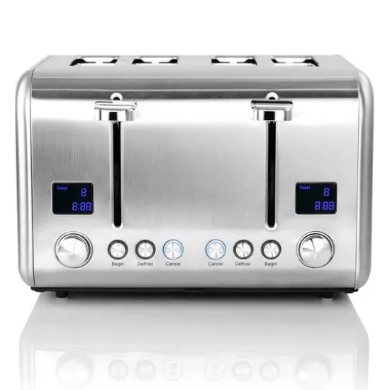 MegaChef Silver 4 Slice Toaster in Stainless Steel {9}