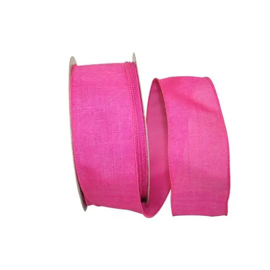 Reliant 2.5" x 50yd. Linen Wired Ribbon Fuchsia {1}