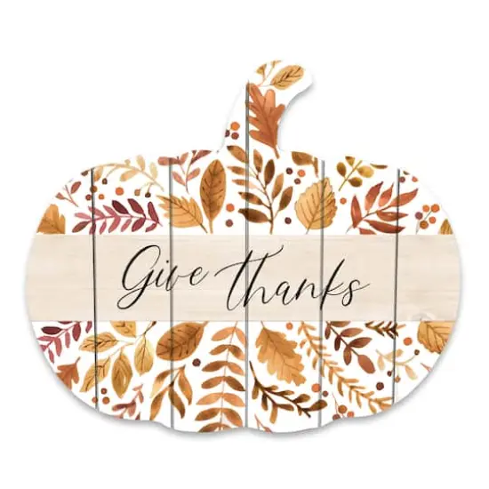 Give Thanks Pumpkin Wood Wall Hanging {1}