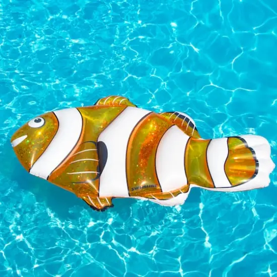 Swimline 6ft. Orange Clown Fish Pool Inflatable Raft {5}