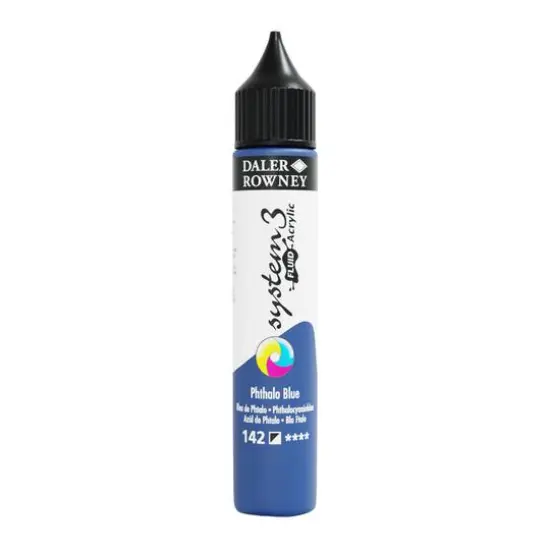 Daler-Rowney&reg; System 3 Fluid Acrylic, 29.5mL 142 Phthalo Blue {1}